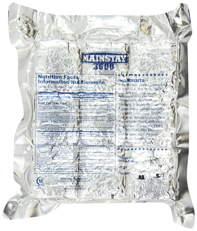 Mainstay Emergency Food Rations - Case of 10 Packs