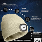 Classic Rechargeable LED Warm Knit Beanie Head Light Hat Headlamp for Outdoor Activities