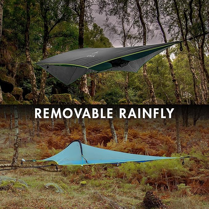 Tentsile UNA V3 Solo Tree Tent Hammock, 1-Person Capacity, Anti-Roll System, Ratchet and Straps Included, Portable Tree House Shelter, Designed in The UK