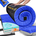 3 Inch Memory Foam Camping Mattress, Dual Layer Thick Sleeping Camp Pad for Car Tent Cot, Roll-Up Portable Glamping Floor Bed for Guests Sleepover