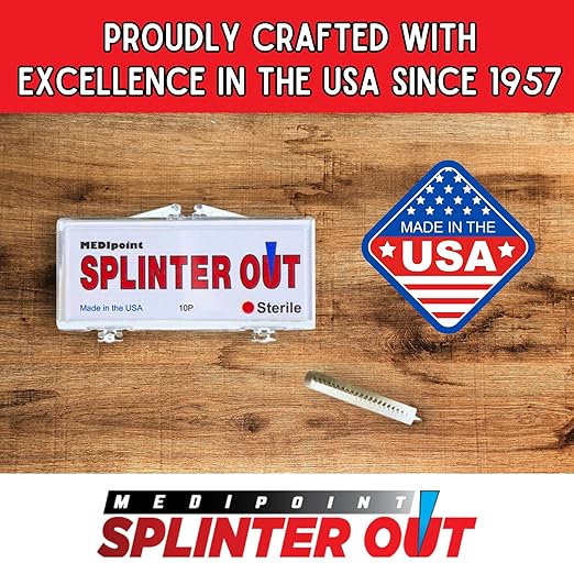 Splinter Out Splinter Remover 10 Count (Pack of 1) | Fast, Painless Splinter Removal | Essential First Aid for Home, Work, Travel & Camping | Ideal for Hiking, Woodworking, Gardening & Outdoors