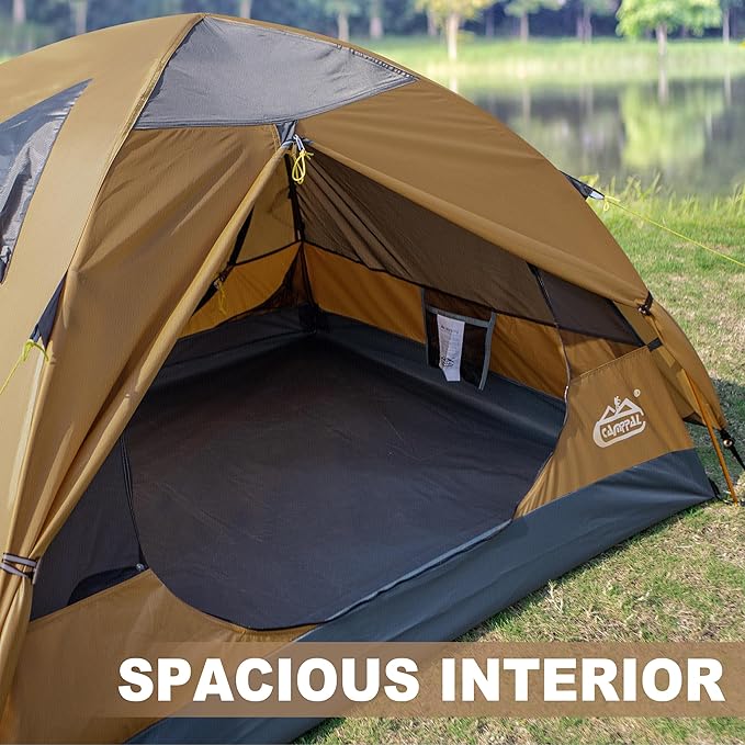 2 Person Backpacking Tent, Waterproof Windproof Two Person Tent, Lightweight Easy Setup 2 Man Tent for Camping Hiking Cycling