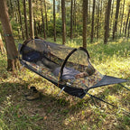 Night Cat Flat Lay Hammock Tent with Mosquito Net Waterproof Rainfly for 1 Person Backpacking Hiking Camping Lightweight 330LBS 87x28x19in