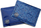 Cool Coolers by Fit & Fresh 2 Pack Soft Ice, Flexible Stretch Nylon Reusable Ice Packs for Lunch Boxes & Coolers, Navy Sketch Weave & Blue