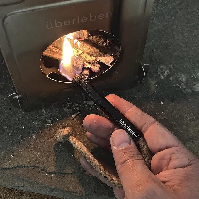 Überleben | FIREKIT Survival Fire Starter Kit – All-in-One Ferro Rod, Striker, Tinder Wick & Bellow - Waterproof Camping Essentials