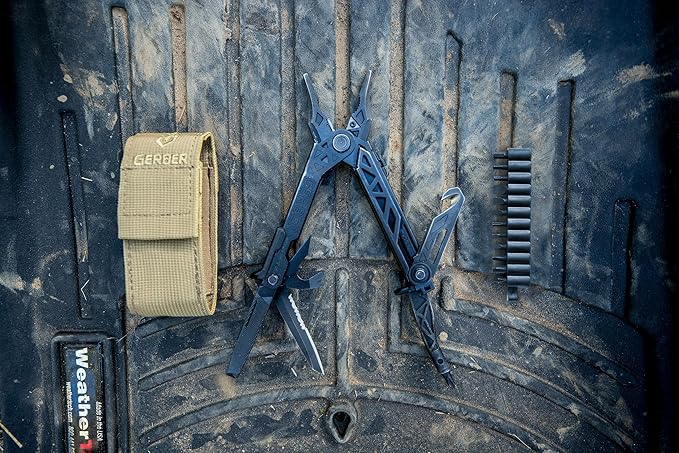 Gerber Gear Center Drive Rescue - Multitool Knife with Pliers, Strippers & Strap Cutter - Portable EDC Tactical Gear for Camping & Outdoor - Utility Tool - Berry Compliant Sheath - Made in USA - Black
