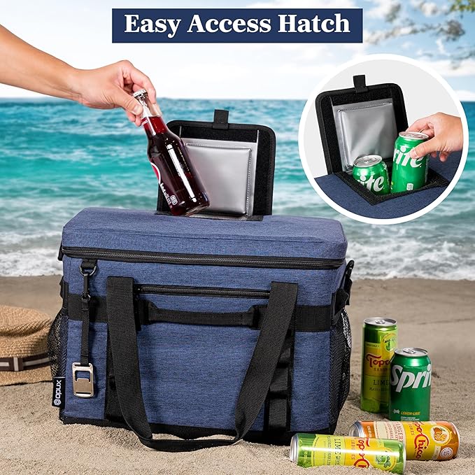 OPUX Cooler Bag, 48/60 Cans Insulated Soft Collapsible Portable Cooler, Soft Sided Leakproof Cooler for Beach Camping with Shoulder Strap, Ice Chest for Travel Road Trip Picnic