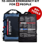 Uncharted Supply Co. The SEVENTY2® Pro 2-Person Survival System – 72 Hour Emergency Preparedness Kit with 60+ Tools for Home, Car, Camping, and Disaster Readiness – Durable Waterproof Go Bag