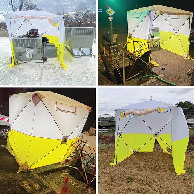 JAX3® Professional Work Tent | Pop Up | 6,2x6,2x7 Ft | Instant Quick and Easy Tool-Free Setup | Waterproof UV50+ | Splicing, Commercial Tent, Fiber Optic for Heavy-Duty Use