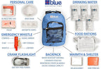 Blue Coolers Blue Seventy-Two | 72 Hour Emergency Backpack Survival Kits for 1 Person | Survival Kit for Wildfires, Earthquakes, Tornado, Hurricane, and Other Emergencies…