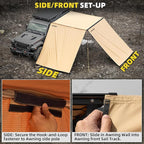Awning Wall 8.2FT x 8.5FT Multi-Side Universal Awning Extension Waterproof Ripstop UV-Resistant for Windbreak & Sun Shade