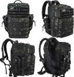 LHI Military Tactical Backpack for Men and Women 45L Army 3 Days Assault Pack Bag Large Rucksack with Molle System - Black CP