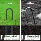 Kingsyard 8 Pack 12 Inch Trampolines Wind Stakes, 0.4 Inch Diameter 2.6 inche Wide Galvanized Steel U Hook Rebar Stakes, Heavy Duty Ground Anchors for Tent, Fences, Halloween Decorations Outdoor
