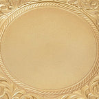 150 Pcs 13 Inch Gold Charger Plates, Bulk PP Wedding Chargers with Floral Reef Design Decorative Round Ruffled Rim Dinner Plates for Wedding Party Event Table Setting Decoration