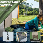 SUV Tent for Camping, Waterproof PU3000mm Spacious Double Layer Design for 5-8 Person, Includes Rainfly and Storage Bag, 8FT L x 8FT W x 7.2FT H Green