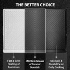 Utheer Stove Top Griddle for Gas & Electric Stove — Lightweight Cast Aluminum, Flat Top Nonstick Reversible Grill & Griddle Pan for Stovetop Cooking, PFAS-Free Ceramic Nonstick, 23" x 16"