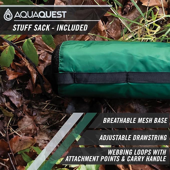 AquaQuest Safari Tarp – Lightweight Waterproof (5,000mm) Seam-Taped Ripstop Rain Fly for Backpacking, Thru-Hiking & Hammock Camping