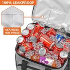 OPUX Soft Cooler Bag, Insulated Collapsible Lunch Cooler Tote for Men Work Camping Beach Travel, Portable Soft Sided Leakproof Waterproof Large Lunch Bag Box with Shoulder Strap 40 Cans, Heather Gray