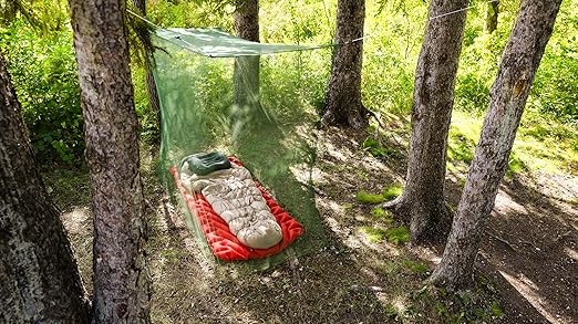 Coghlan's Rectangular Mosquito Net – Lightweight Mesh Canopy for Camping, Travel, and Outdoor Use – Includes Tie Loops, Carry Bag, Twine, Hooks, Anchors, Nails – Green, 78" x 32" x 59"