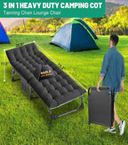 ABORON Heavy-Duty Folding Guest Bed for Adults, 500lb Capacity, Portable Extra Cot with 1226D Double Layer, Ideal for Indoor Guest Stays & Temporary Home Use