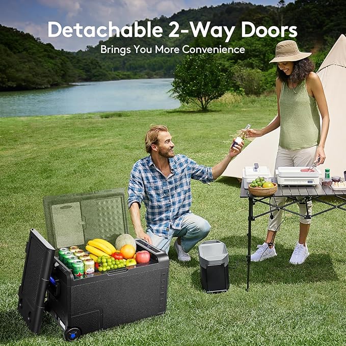 BODEGACOOLER 12 Volt Car Refrigerator, Portable Freezer WIFI APP Control, 40Quart (38L) Car Fridge -4℉-68℉, Electric Cooler 12/24V DC 100-240V AC for Outdoor, Truck, RV, Vehicles, Camping, Travel