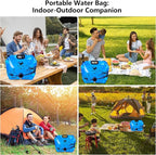 Collapsible 8L Water Storage Bag, BPA-Free Portable Folding Water Jug with Adjustable Faucet, Leakproof Emergency Water Bag for Camping, Hiking, Riding, Outdoor Sport (1, Blue)