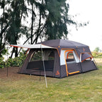 KTT Extra Large Tent 10-12-14 Person(Style-B),Family Cabin Tents,2 Rooms,3 Doors and 3 Windows with Mesh,Straight Wall,Waterproof,Double Layer,Big Tent for Outdoor,Picnic,Camping,Family Gathering