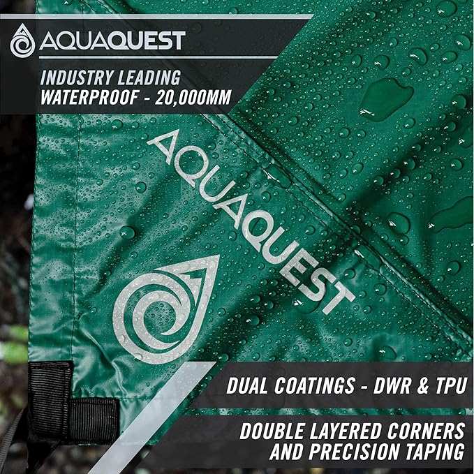 AquaQuest Safari Tarp – Lightweight Waterproof (5,000mm) Seam-Taped Ripstop Rain Fly for Backpacking, Thru-Hiking & Hammock Camping