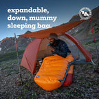 Big Agnes Torchlight EXP - 650 RDS DownTek Ultralight Sleeping Bag, Backpacking Gear, Compact Cold Weather Camping Mummy