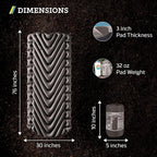 Klymit Static V Luxe Sleeping Pad, Lightweight Lofted Camping Air Mattress for Tents and Cars with Body Mapping Tech, 3 In Thick Grey