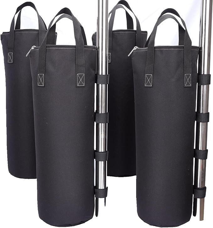 140 LBS Zipper Top Sand Bags for Canopy Legs (Without Sand) Sand Bags for Weight - Sandbags for Gazebo Legs, Pop Up Canopy Tent Weights - Canopy Weight Bags, Set of 4