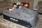 AirBedz by Pittman Outdoors Air Mattress - Indoor Outdoor with Built-in Air Pump, Queen Size, 20" Tall, Wave Beam Pattern, Carry Bag and Repair Kit Included
