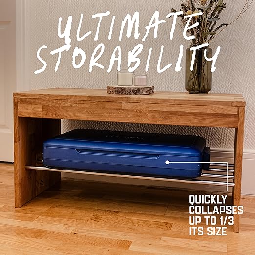 Coleman Snap 'N Go 35-Quart Collapsible Hard Cooler, Portable Hard-Sided Cooler with Waterproof Removable Liner, Spacing-Saving & Quick Set Up, 48 Hours Cold, Sapphire Blue