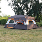 KTT Extra Large Tent 10-12-14 Person(Style-B),Family Cabin Tents,2 Rooms,3 Doors and 3 Windows with Mesh,Straight Wall,Waterproof,Double Layer,Big Tent for Outdoor,Picnic,Camping,Family Gathering
