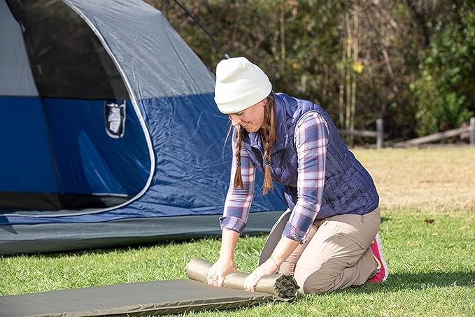 NatureReady Sleeping Pad. [Single 75x24x2]. Lightweight Portable Self-Inflating Camping Mat, Roll Out, with Waterproof Cover, & Travel Bag