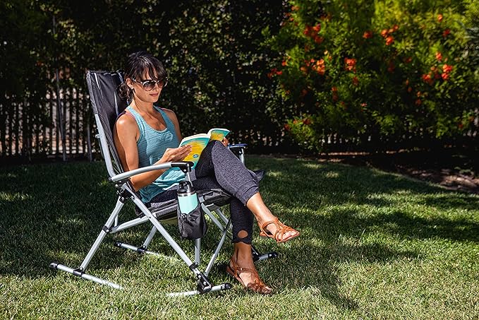 Picnic TIME NCAA Unisex-Adult NCAA Outdoor Rocking Camp Chair, XL Heavy Duty Camping Chair for Adults