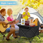 Portable Folding Aluminum Alloy Camping Table with High-Capacity Storage and Carry Bag, Small Size, for Camping, Traveling, Hiking, Fishing, Beach, BBQ,Black