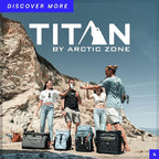 Titan Deep Freeze 60 (50+10) Can Wheeled Cooler - Collapsible Rolling Cooler with Wheels and All-Terrain Cart