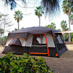 KTT Extra Large Tent 10-12-14 Person(B),Family Cabin Tents,2 Rooms,3 Doors and 3 Windows with Mesh,Straight Wall,Waterproof,Double Layer,Big Tent for Outdoor,Picnic,Camping,Family Gathering