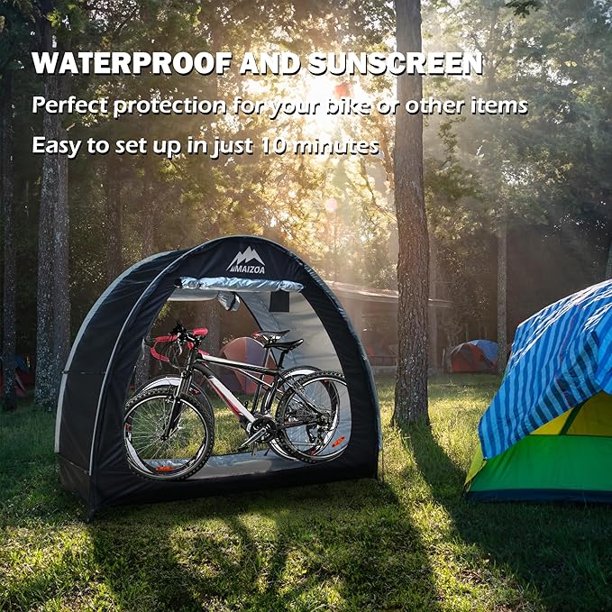 78.8 x 31.5 x 65 in, Outdoor Bike Covers Storage Shed Tent,210D Oxford Thick Waterproof Fabric,Outdoor Aluminum Alloy Bracket Bicycle Storage shed, Neat Tent Bicycle Cover