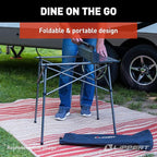 Lippert HD Hybrid Foldable Camp Table with Carry Bag White 27 1/2” x 27 1/2” x 27 1/2" (H x W x D),Hammer Grey