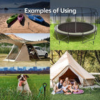 Ground Anchors Screw in 18 inch - Earth Anchor Heavy Duty Kit 8 Pack - Tie Down Swing Set Anchors - Auger Spiral Trampoline Stakes High Wind - Camping Carport Canopy Tent Stakes for Tree Shed Dog Sand