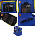 LHI Military Tactical Backpack for Men and Women 45L Army 3 Days Assault Pack Bag Large Rucksack with Molle System - Blue with yellow zipper