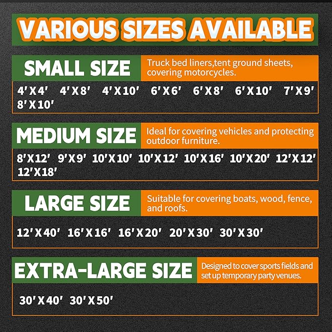 RAINDEWAY Tarps 12x18 Feet,Tarp Waterproof,5.5 Mil Thick, Multipurpose Waterproof Poly Tarp Cover with Metal Grommets and Reinforced Edges,Green Tarps