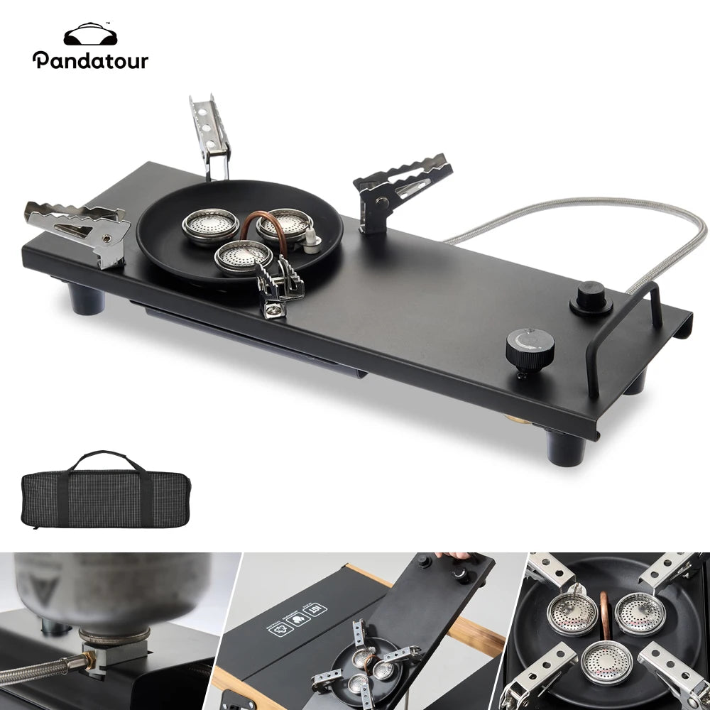 Pandatour Camping IGT 0.5UNT Gas Stove Folding Outdoor Camping Equipment Table Stove One lick Ignite High Firepower Burner