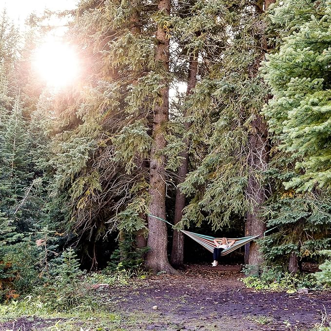 GRAND TRUNK TrunkTech Double Hammock | Ultra-Strong & Lightweight | 11 ft Hammock with Ripstop Nylon | 500 lb Capacity | Fast-Drying & Weather-Resistant | Vista
