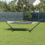 GarveeLife 57" 2 Person Outdoor Hammock, Widening Design Cotton Hammock with Metal Stand, Heavy Duty Construction, 450 LBS Weight Capacity, Dark Grey