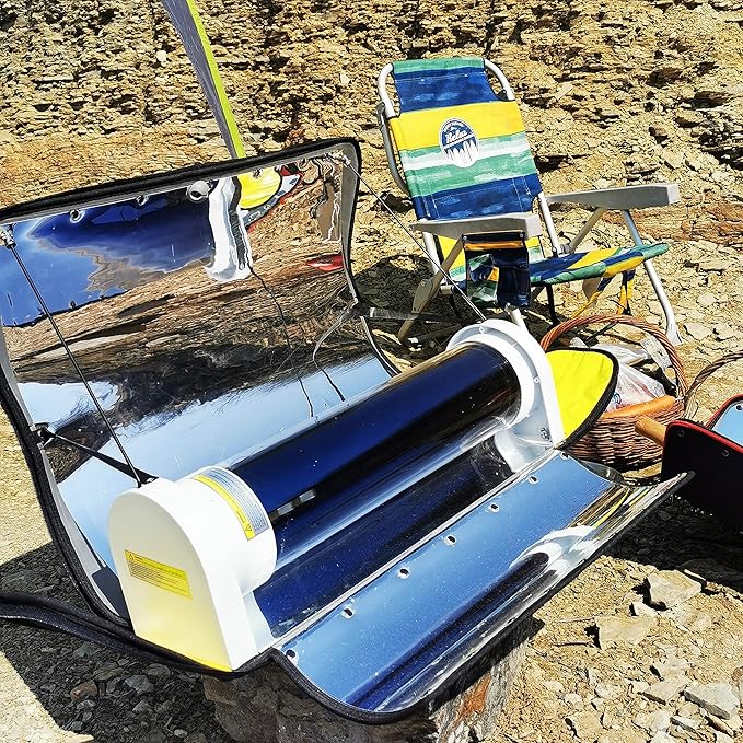 Solar Stove Portable Stove Solar Oven - Solar Cooker for Outdoor Cooking with 5L Large Capacity with Theometer, and Easy-to-Use Design for Camping Hiking and Family Party