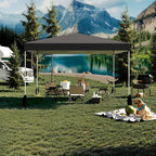 EROMMY 12x12 Pop Up Tent, Easy to Set Up Canopy Tent, Outdoor Canopy for Events, Camping, Parties with Wheeled Bag, 4 Ropes, 4 Sand Bags and 8 Spikes(Black)