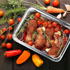 NYHI 9x13 Disposable Aluminum Foil Pans With Lids Large Half Size Deep Steam Pan and Oven Buffet Trays Food Containers for Catering Baking Roasting (25)